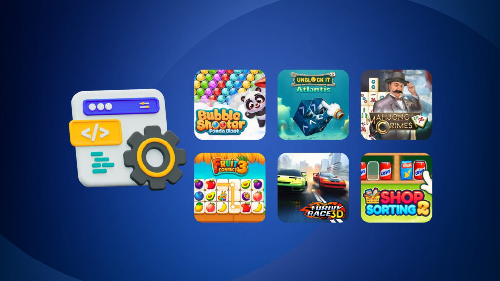 Embed games using iframe technology, featuring top HTML5 game titles from GameDistribution