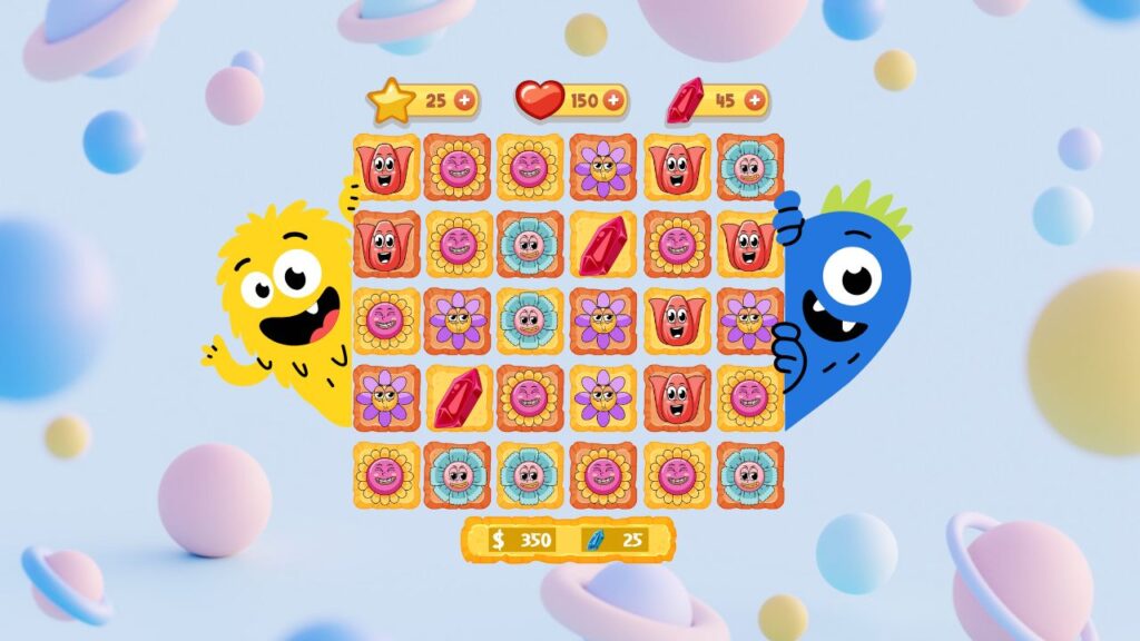 Best match 3 games featured in a colorful puzzle scene highlighting modern casual game design